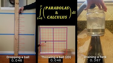 Calculus of Parabolic Motion (dropping ball; projectile and draining a tank)