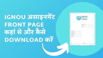 Where and how to download IGNOU Assignment FRONT PAGE