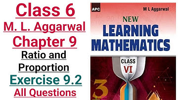 ml aggarwal class 6th maths chapter 9 (Ratio and proportion) exercise 9.2 all questions