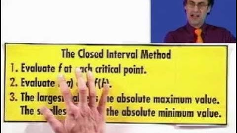 Maximum and Minimum, Part 3 of 3, from Thinkwell