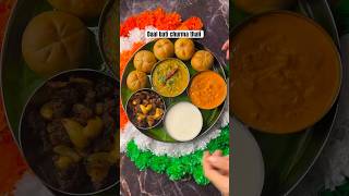 Rajasthani dal bati churma thali - thali - #dalbati #rajasthanithali #youtubeshortsvideo
