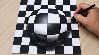 How to Draw a 3D Sphere on Paper (Easy Optical Illusion Trick!)