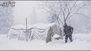 Surviving 4 Days Alone in a Massive Snowstorm at -15°C Inside a Hot Tent With Luxury Meals