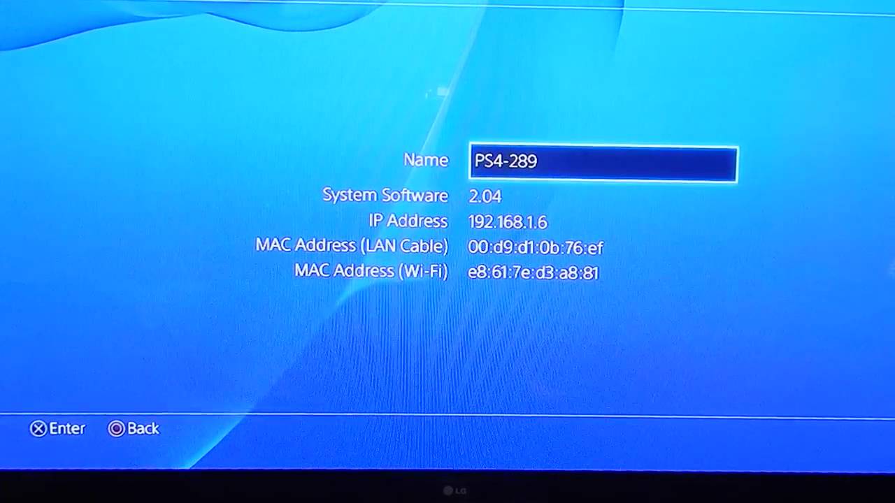 Mac Address For Ps4