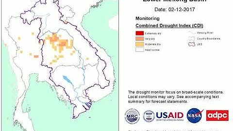 Combined Drought Index between 2017 and 2018 Lower Mekong Basin