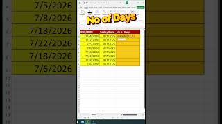 Calculate Number of Days Between Two Dates in Excel | DATEDIF Function  🔥 #shorts #excel #exceltips