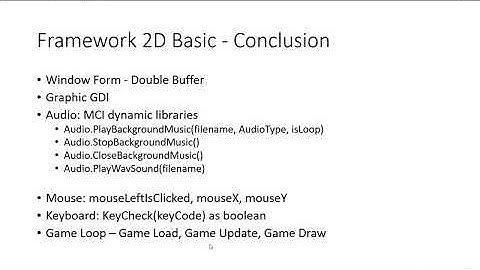 VBGM115 - VB.NET Conclusion to our Basic 2D Game Framework