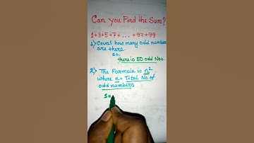 Sum of First 50 Odd Numbers | Can you Find The Sum ? | #shorts #youtubeshorts #mathtrick #easymath