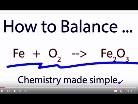 Balance:  Fe +  O2  = Fe2O3