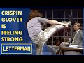 Crispin Glover Tries To Kick Dave In The Head | Letterman