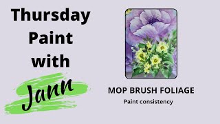 How to paint acrylic Mop Brush Foliage | JannMendenhall | 2024