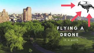 TESTING NEW DRONE HOLYSTONE HS160 in a PARK