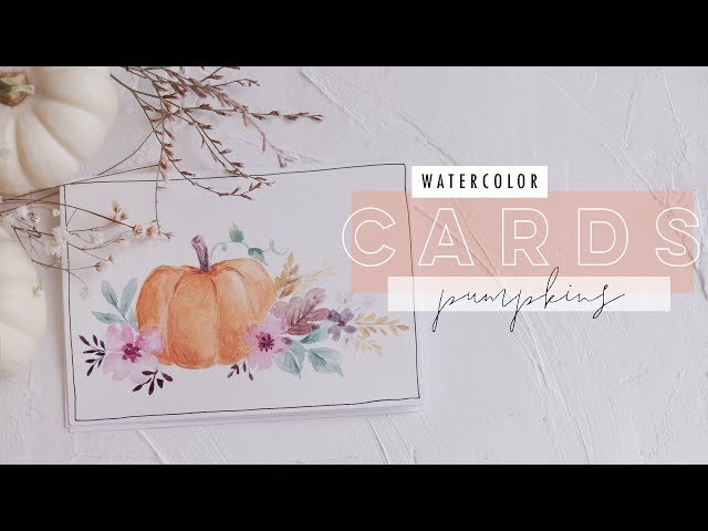15 Minute Watercolor Cards | Pumpkins EP 9