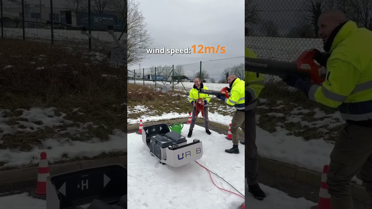 DJI Matrice 4TD drone vs. leaf blower