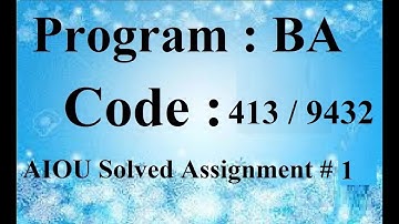 AIOU Code 413 / 9432 Solved Assignment No 1 Spring 2024 | Baloch Academy