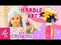 Harper Learns How To Make COOL Marble Water Art 🎨 | GLAM FAM KNOWS HOW | American Girl Doll Crafts