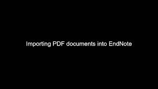Importing PDF documents into EndNote