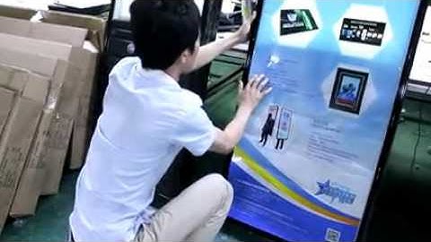 human walking backpack billboard with led scrolling message text display sign