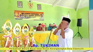 lomba adzan merdu Bapak Tukiman Perwakilan Masjid Nurul Iman Karangwangkal Sidamulih Pangandaran