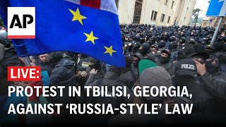 LIVE: Protest in Tbilisi, Georgia, against ‘Russiastyle’ media law