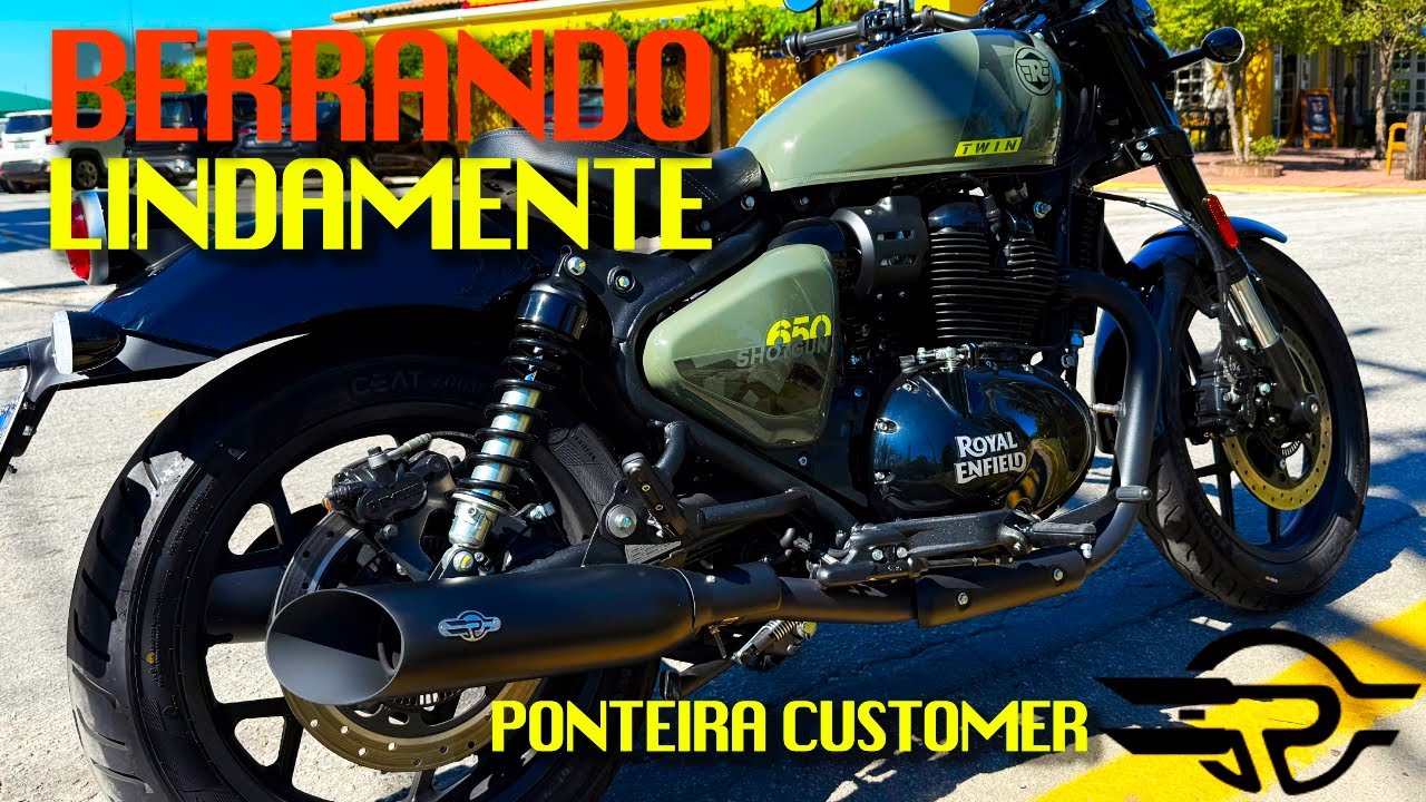 SHOTGUN 650 BERRANDO LINDAMENTE PURE SOUND PONTEIRA CUSTOMER #royalenfieldbrasil #shotgun650