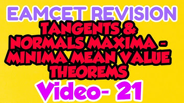EAMCET REVISION 21| TIPS AND TRICKS| APPLICATION OF DERIVATIVES | #eamcet2020 #apeamcet #tseamcet