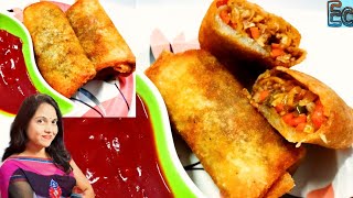 Yummy n Easy Veg Chawmin Spring Roll Recipe With Homemade Sheets 😋😋 How to make veg spring roll