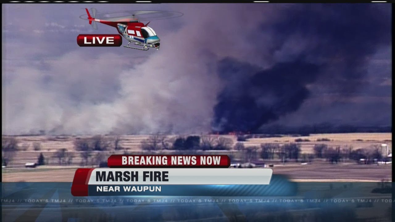 'Out of Control' marsh fire in Fond du Lac Co.