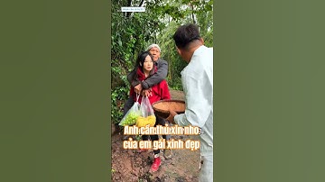 cô gái xinh đẹp đang cóng ông về nhà thì bị anh cần thủ xin túi nho làm mồi câu cá  #fishing