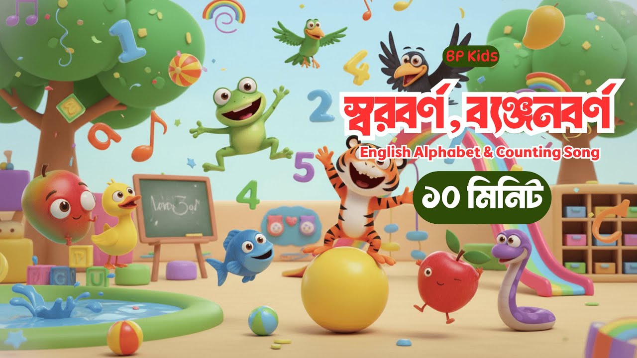 Bangla Alphabet Adventure স্বরবর্ণ, ব্যঞ্জনবর্ণ, ABC and Numbers Made Easy | 3D Cartoon | BP Kids