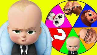 Ellie Plays Spin The Wheel Challenge with Boss Baby and PJ Masks