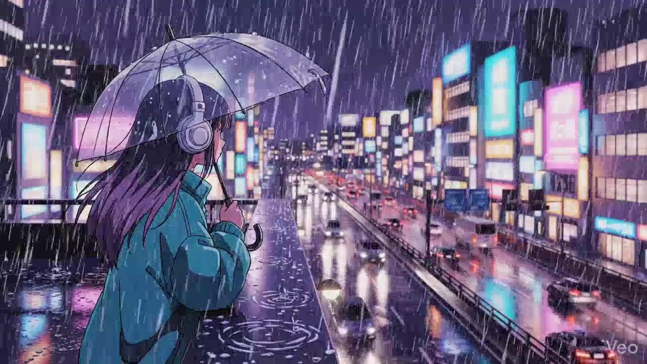 Rainy Night Lofi 🌧️ Japanese Neon City | Chillhop Study Beats