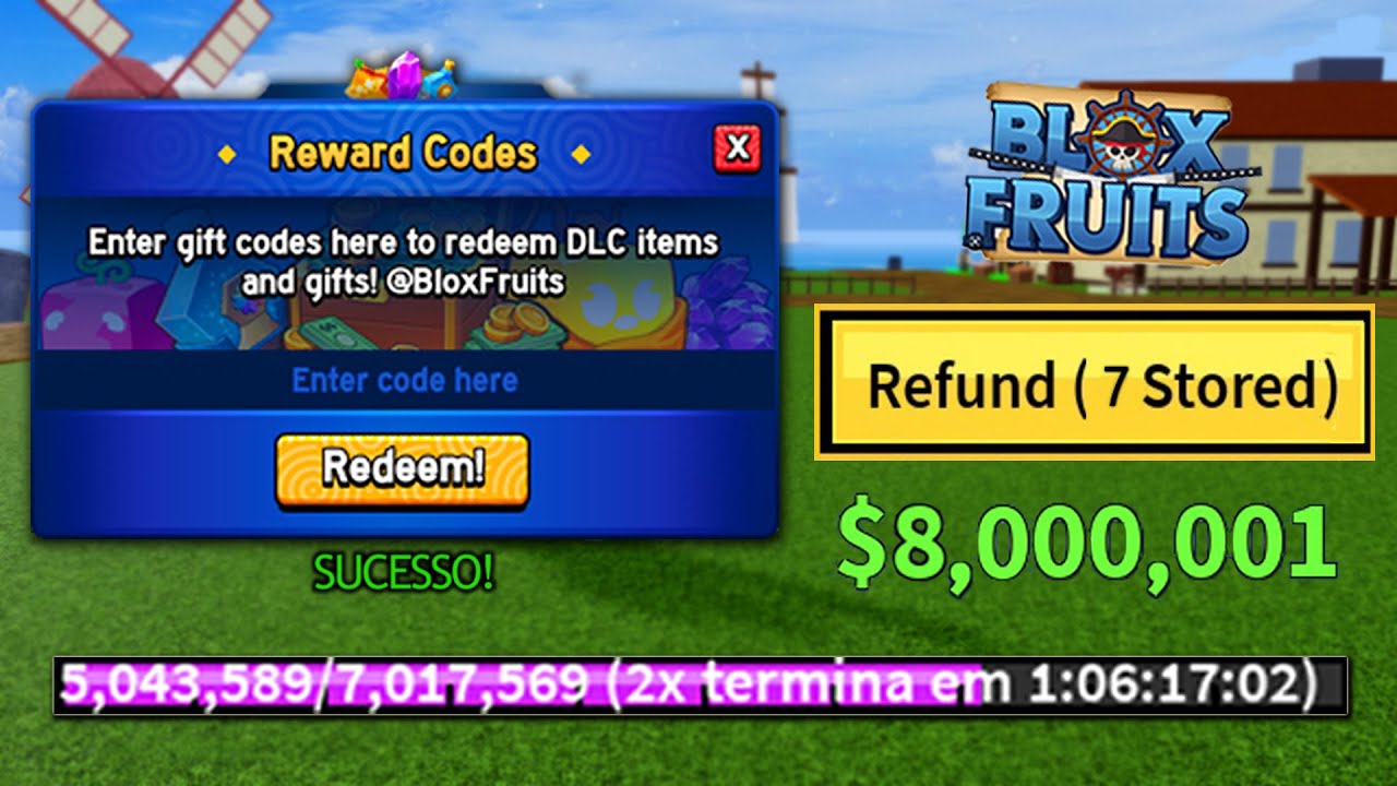NOVO CÓDIGO + 31 CÓDIGOS DE 2X XP BELI E RESET NO BLOX FRUITS 2024 ...
