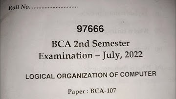 Mdu BCA 2 Sem Logical Organisation Of Computer Question Paper