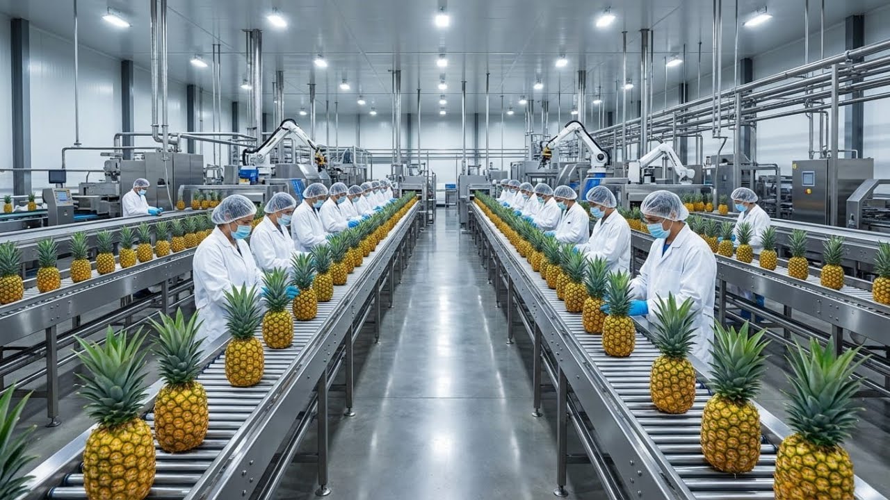 Inside a Modern Pineapple Factory: From Whole Pineapples to Canned Pineapple Rings
