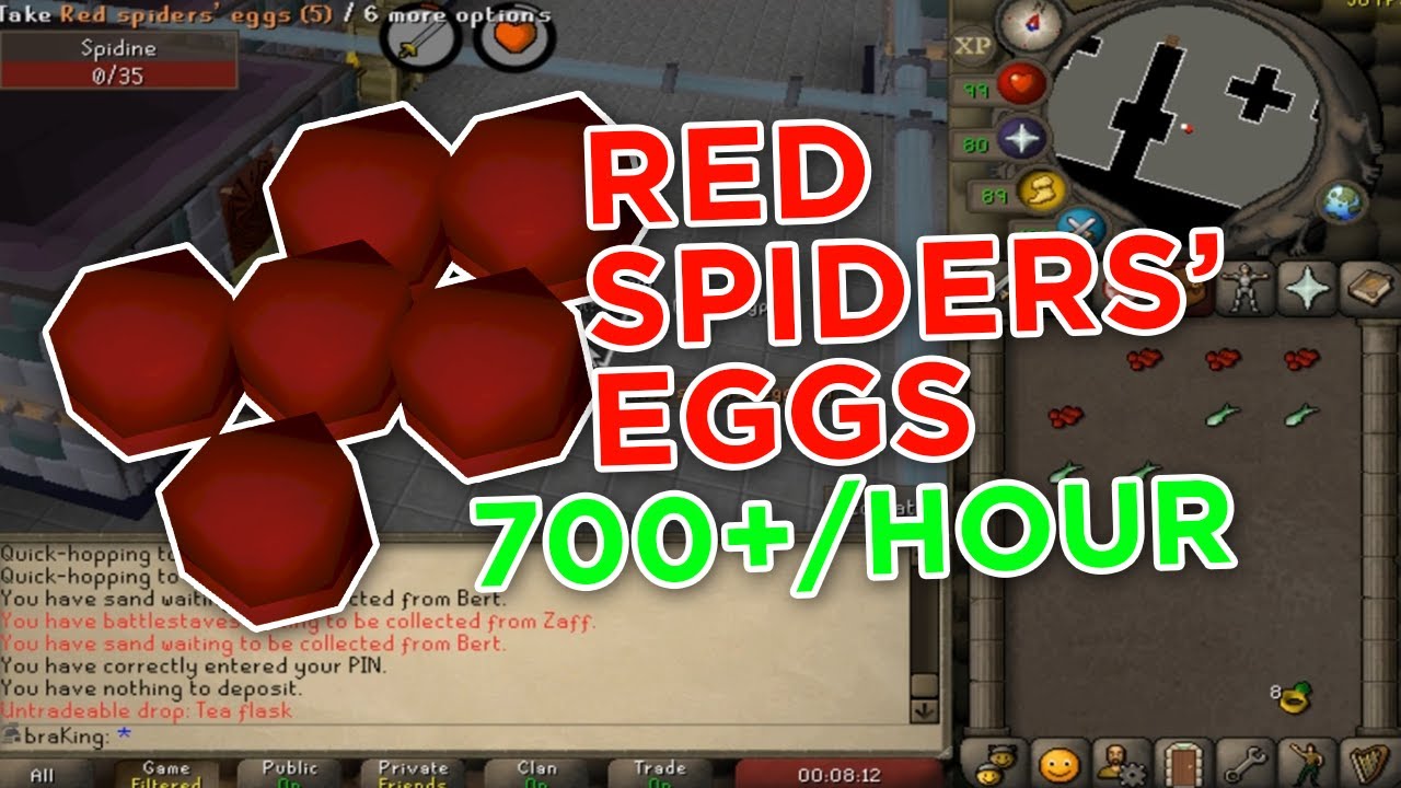 OSRS Most efficient way collect & bank Red spiders' eggs on Ironman - YouTube