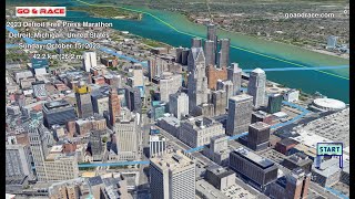 2023 Detroit Free Press Marathon: fly over the marathon 3D course map!