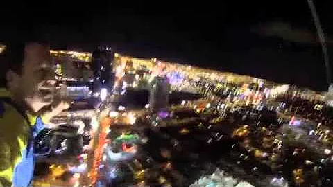 Jumping off the Stratosphere Tower at Night
