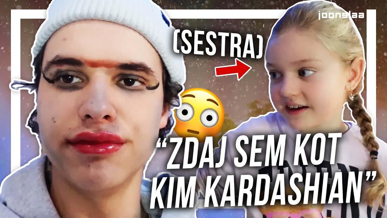 Sestrica mi naredi MAKEUP! 😅 I Slovenskobudaloll