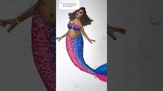 Drawing a Mermaid Inspired by the Bisexual Pride Flag #asmrart #pridemonth #satisfyingart #markerart