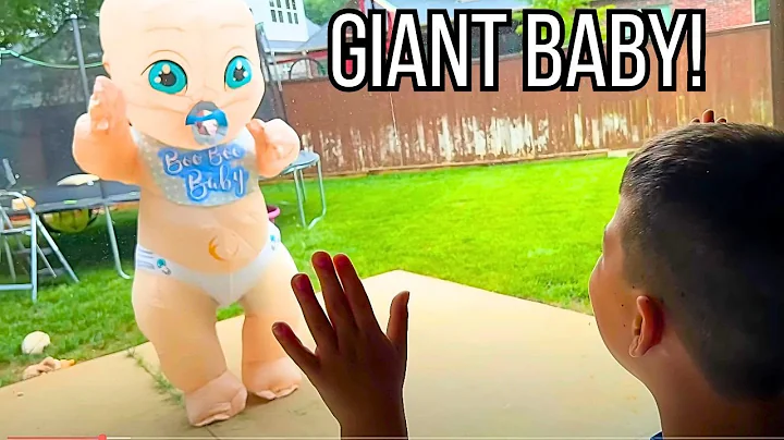 GIANT BABY vs AUBREY and CALEB! Giant BAD BABY in ...