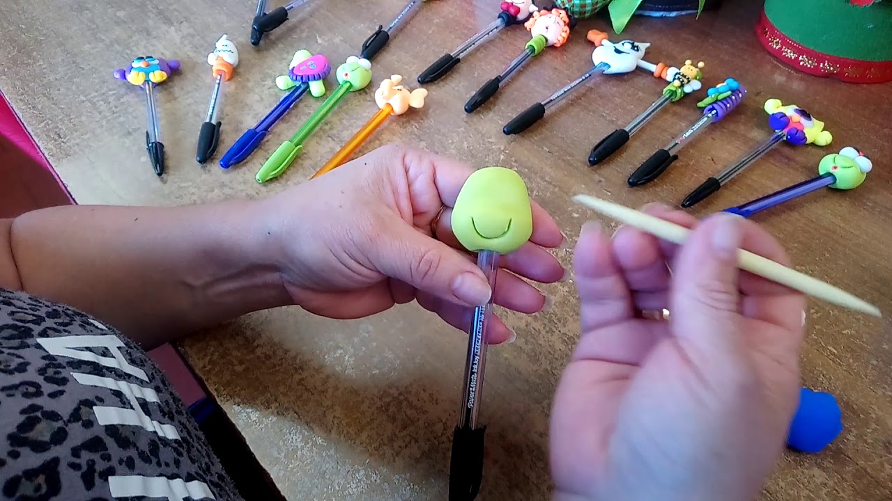 Decoración de Esferos en Porcelanicron o Porcelana Fria