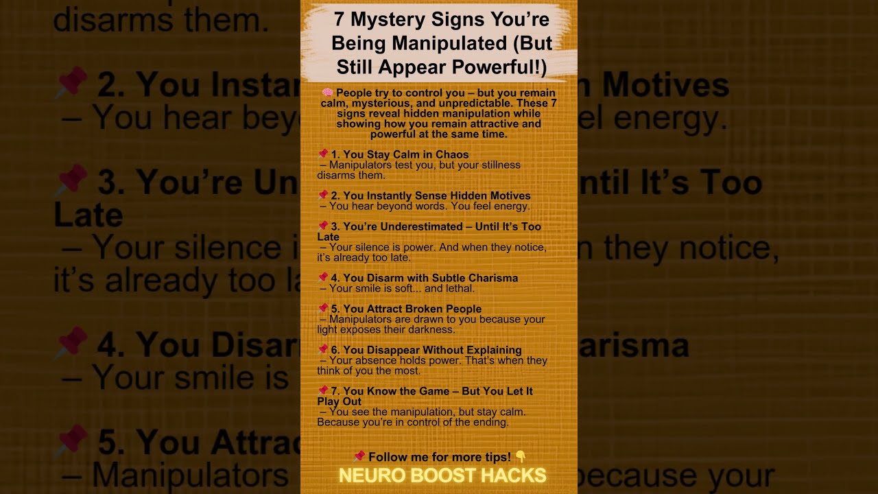 7 Mystery Signs You’re Being Manipulated But Still Appear Powerful!