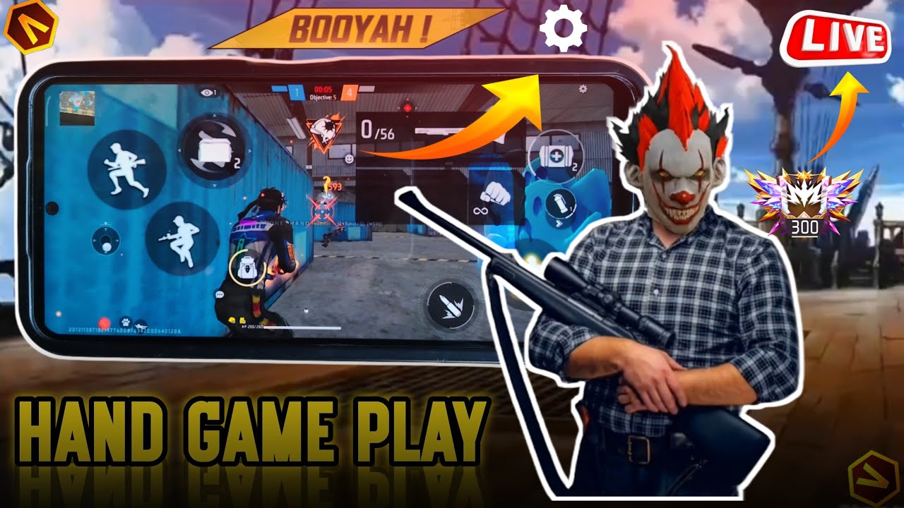 ONE HAND GAMING 💯 FREE FIRE MAX 💯 BR RANKD 🥰 SOLO VS SQUAD HAND GAME ...