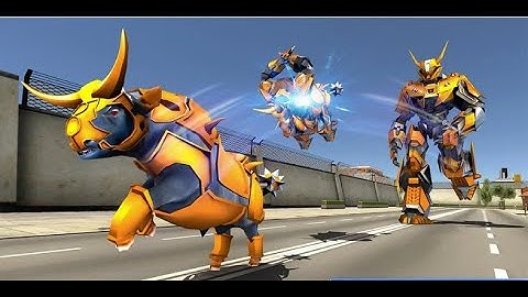 Bull Robot Car Transforming Games: Robot Shooting** _ Android Gameplay