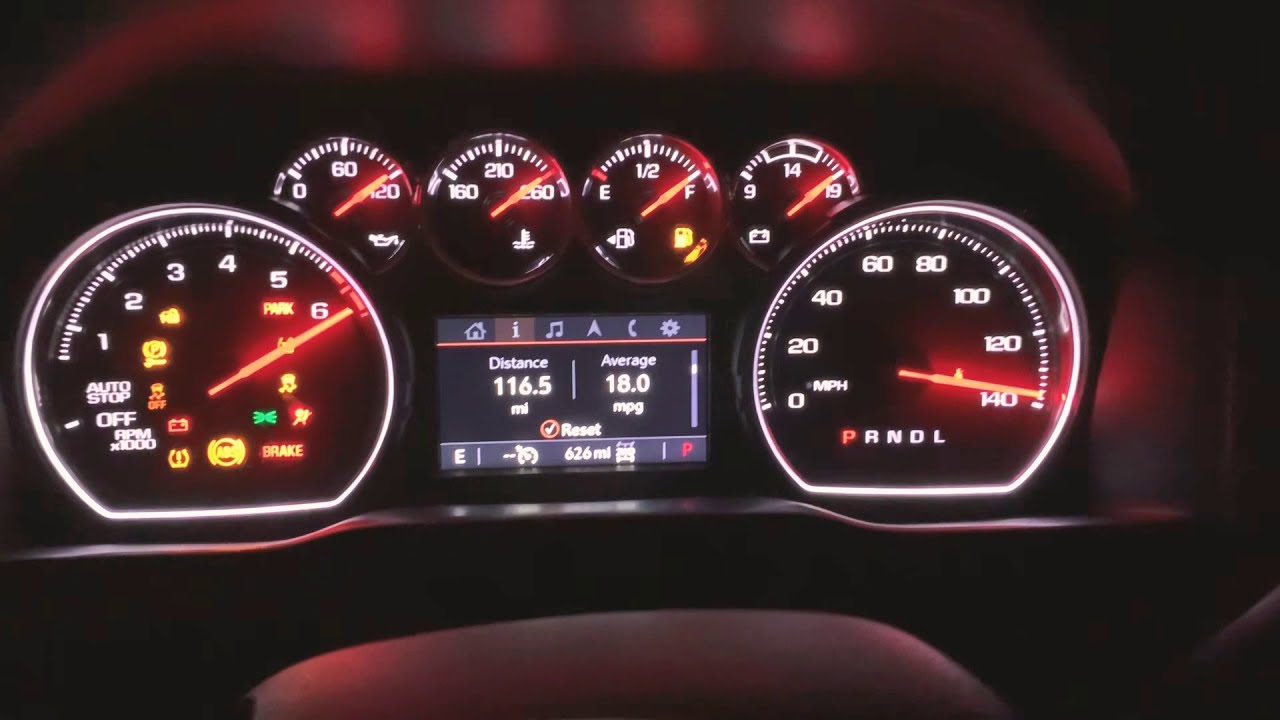 Interior lighting features of the 2020 Chevy Silverado 1500 LT Trail