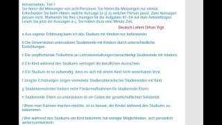 #ElternUndStudium-Telc C1 - Hörverstehen Teil 1- sınavlarda cevap anahtarı değiştiriliyor 