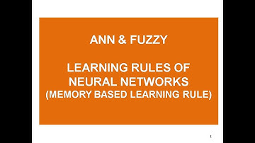 L 17  Memory Based Learning Rule of Neural Network