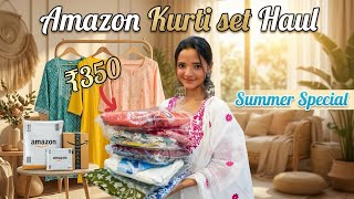 ₹350 main Trendy Summer Kurti sets😱🤑 | Kurti Sets under ₹1000 only🤑 #kurtiset #summer #trending 