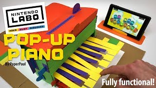 Nintendo LABO Piano Pop-Up book: Final build - Detailed demo of all LABO piano functions